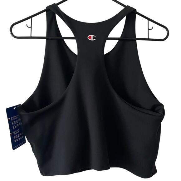 NEW CHAMPION Activewear Crop Top Size XL Black Athletic Sporty Racerback - Picture 2 of 5
